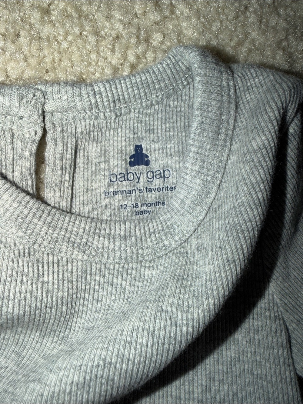 GAP Gray Ribbed Long-Sleeve Tee - Picture 2 of 2
